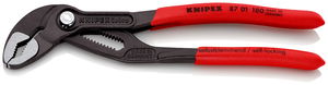 KNIPEX 87 01 180 Cobra® High-Tech Water Pump Pliers with non-slip plastic coating grey atramentized 180 mm