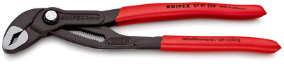 KNIPEX 87 01 250 Cobra® High-Tech Water Pump Pliers with non-slip plastic coating grey atramentized 250 mm