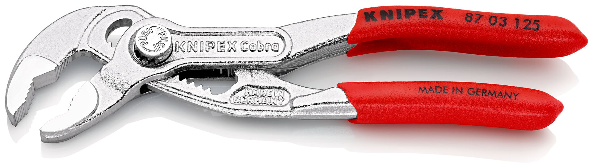 KNIPEX 87 03 125 Cobra® High-Tech Water Pump Pliers with non-slip plastic coating chrome-plated 125 mm – Image 2 of 6