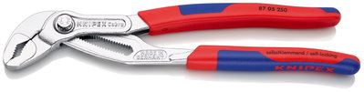KNIPEX 87 05 250 Cobra® High-Tech Water Pump Pliers with slim multi-component grips chrome-plated 250 mm
