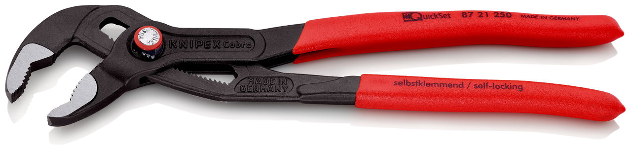 KNIPEX 87 21 250 Cobra® QuickSet High-Tech Water Pump Pliers with non-slip plastic coating grey atramentized 250 mm – Image 2 of 3