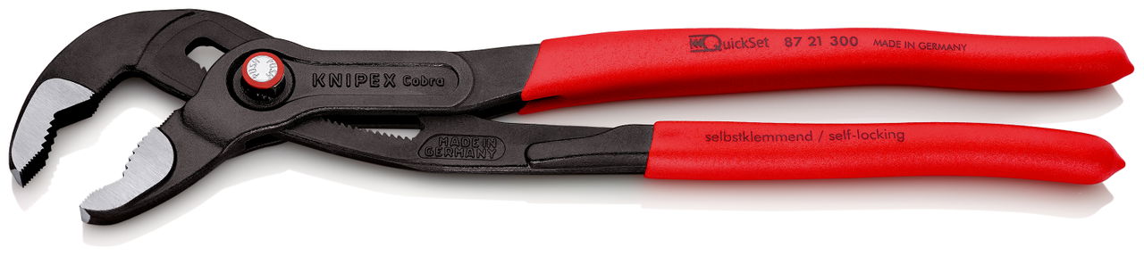 KNIPEX 87 21 300 Cobra® QuickSet High-Tech Water Pump Pliers with non-slip plastic coating grey atramentized 300 mm – Image 2 of 4