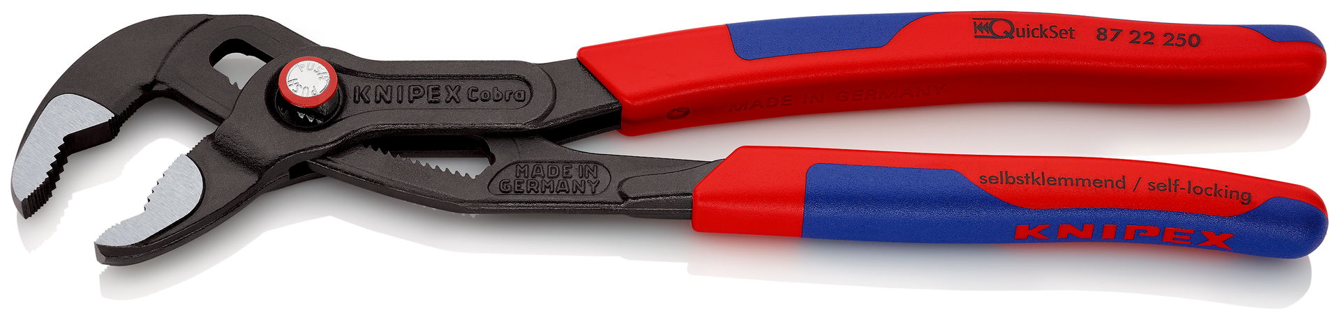 KNIPEX 87 22 250 Cobra® QuickSet High-Tech Water Pump Pliers with slim multi-component grips grey atramentized 250 mm – Image 2 of 3