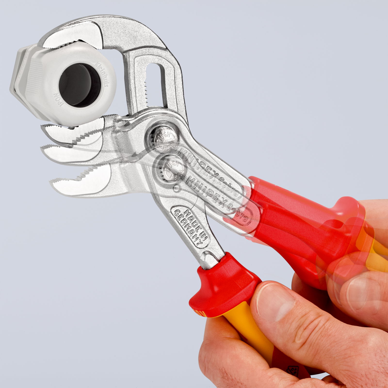 KNIPEX 87 26 250 Cobra® VDE High-Tech Water Pump Pliers, insulated insulated with multi-component grips, VDE-tested chrome-plated 250 mm – Image 4 of 6