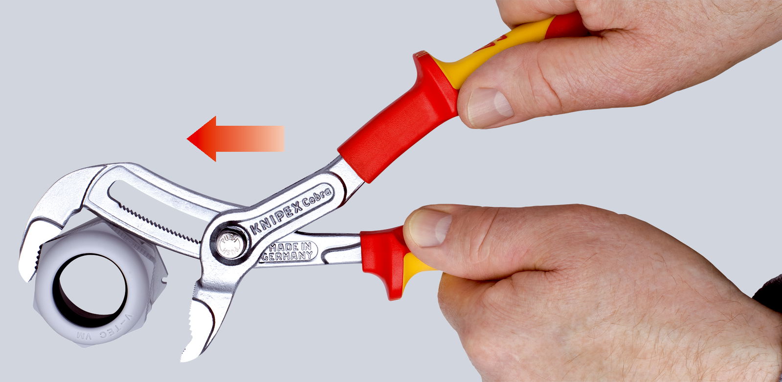 KNIPEX 87 26 250 Cobra® VDE High-Tech Water Pump Pliers, insulated insulated with multi-component grips, VDE-tested chrome-plated 250 mm – Image 5 of 6