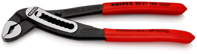KNIPEX 88 01 180 SB Alligator® Water Pump Pliers with non-slip plastic coating black atramentized 180 mm (self-service card/blister)