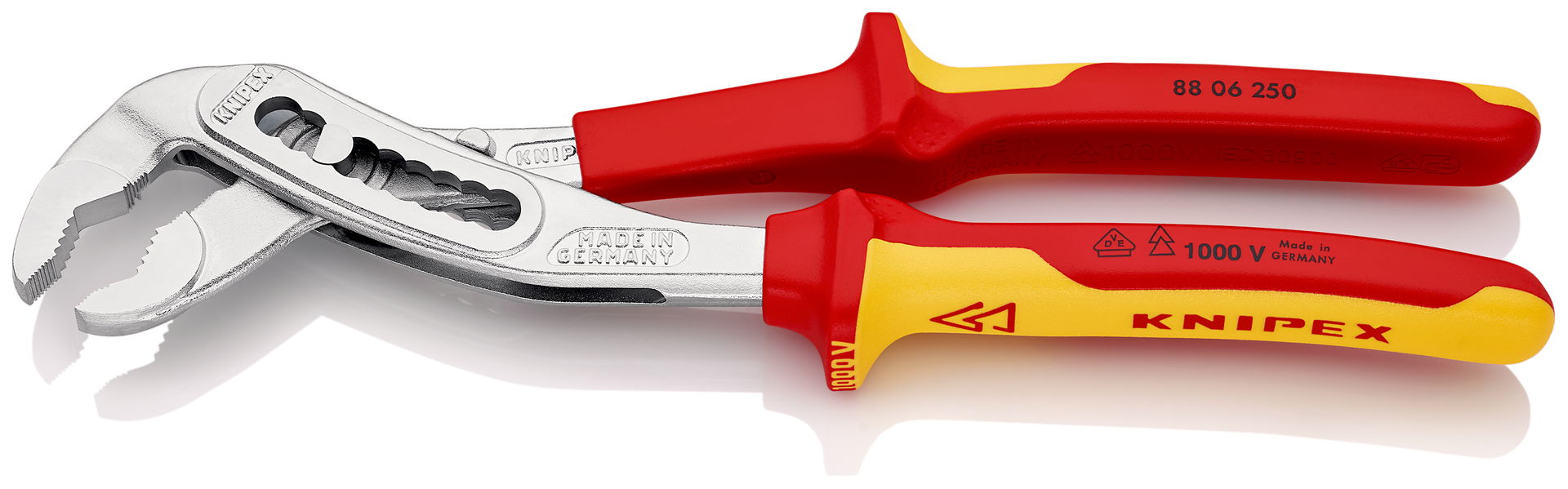 KNIPEX 88 06 250 Alligator® Water Pump Pliers insulated with multi-component grips, VDE-tested chrome-plated 250 mm – Image 2 of 4