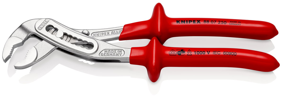 KNIPEX 88 07 250 Alligator® Water Pump Pliers with dipped insulation, VDE-tested chrome-plated 250 mm – Image 2 of 4