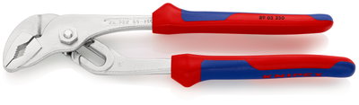 KNIPEX 89 05 250 Water Pump Pliers with groove joint with multi-component grips chrome-plated 250 mm