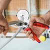 KNIPEX 90 25 25 Pipe Cutter for composite and plastic pipes with multi-component handles chrome-plated 210 mm
