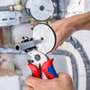 KNIPEX 90 25 25 Pipe Cutter for composite and plastic pipes with multi-component handles chrome-plated 210 mm