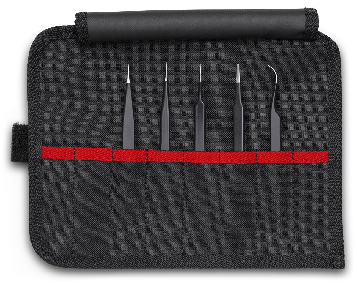 KNIPEX 92 00 01 ESD Universal Tweezers Set ESD 5 parts 90 mm