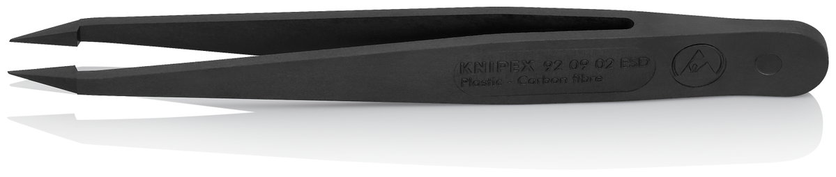 KNIPEX 92 09 02 ESD Plastic Tweezers ESD Smooth 115 mm