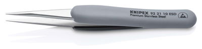KNIPEX 92 21 10 ESD Precision Tweezers with rubber handles ESD 123 mm