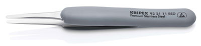 KNIPEX 92 21 11 ESD Precision Tweezers with rubber handles ESD 123 mm