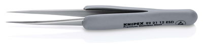 KNIPEX 92 21 12 ESD Precision Tweezers with rubber handles ESD 112 mm