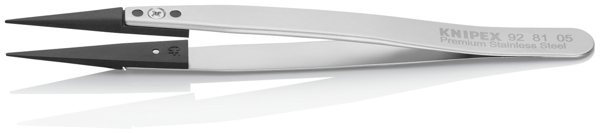 KNIPEX 92 81 05 Tweezers with exchangeable tips ESD Smooth 130 mm – Image 2 of 2