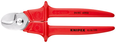 KNIPEX 95 06 230 SB Cable Shears handles extrusion plastic-coated plastic insulated, VDE-tested 230 mm (self-service card/blister)