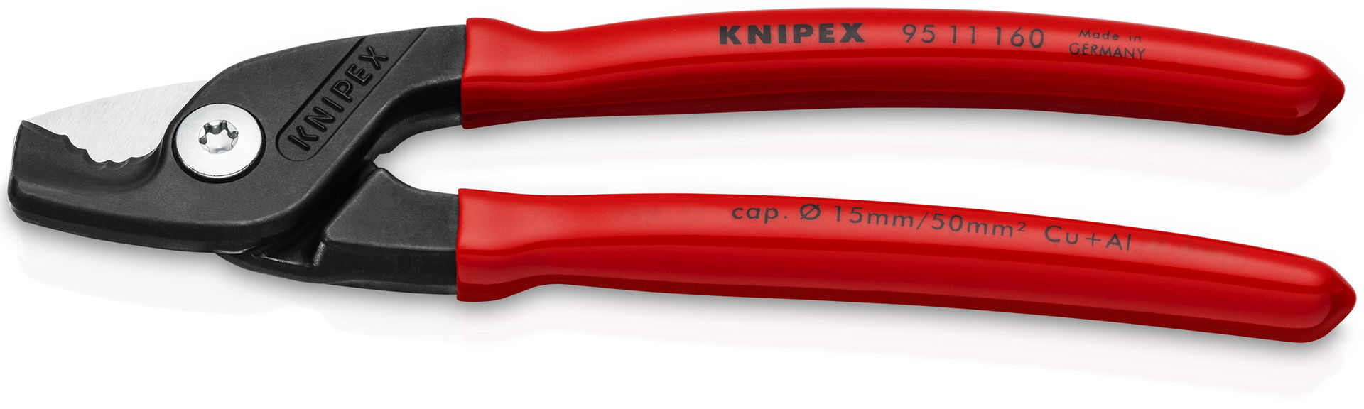 KNIPEX 95 11 160 StepCut® Cable Shears with plastic coating burnished 160 mm