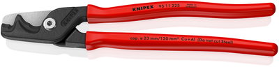 KNIPEX 95 11 225 StepCut® XL Cable shears with step cut with plastic coating burnished 225 mm