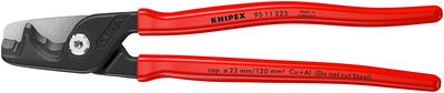 KNIPEX 95 11 225 StepCut® XL Cable shears with step cut plastic coated burnished