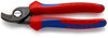 KNIPEX 95 12 165 Cable Shears with multi-component grips burnished 180 mm