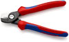 KNIPEX 95 12 165 Cable Shears with multi-component grips burnished 180 mm