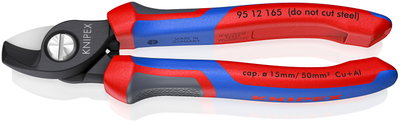KNIPEX 95 12 165 Cable Shears with comfort handles burnished 165 mm