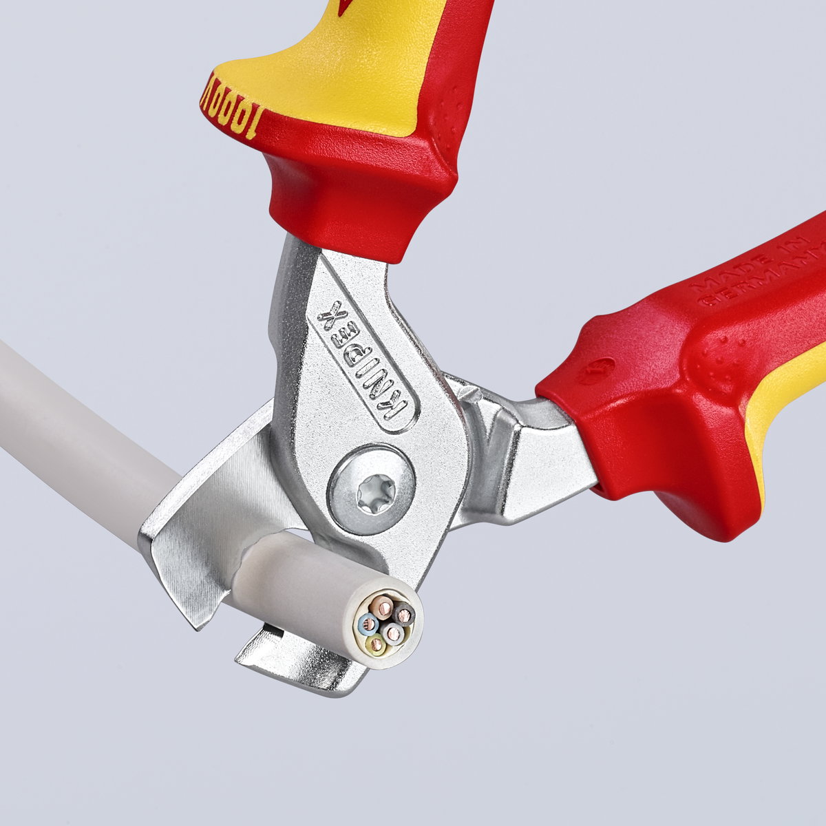 KNIPEX 95 16 160 StepCut® Cable Shears insulated with multi-component grips, VDE-tested chrome-plated 160 mm – Image 3 of 7