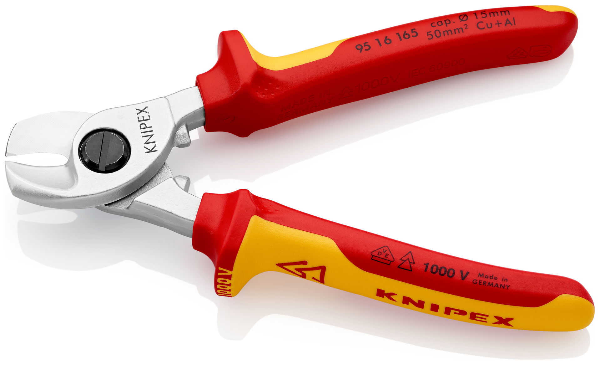 KNIPEX 95 16 165 SB Cable Shears insulated with multi-component grips, VDE-tested chrome-plated 165 mm – Image 2 of 5
