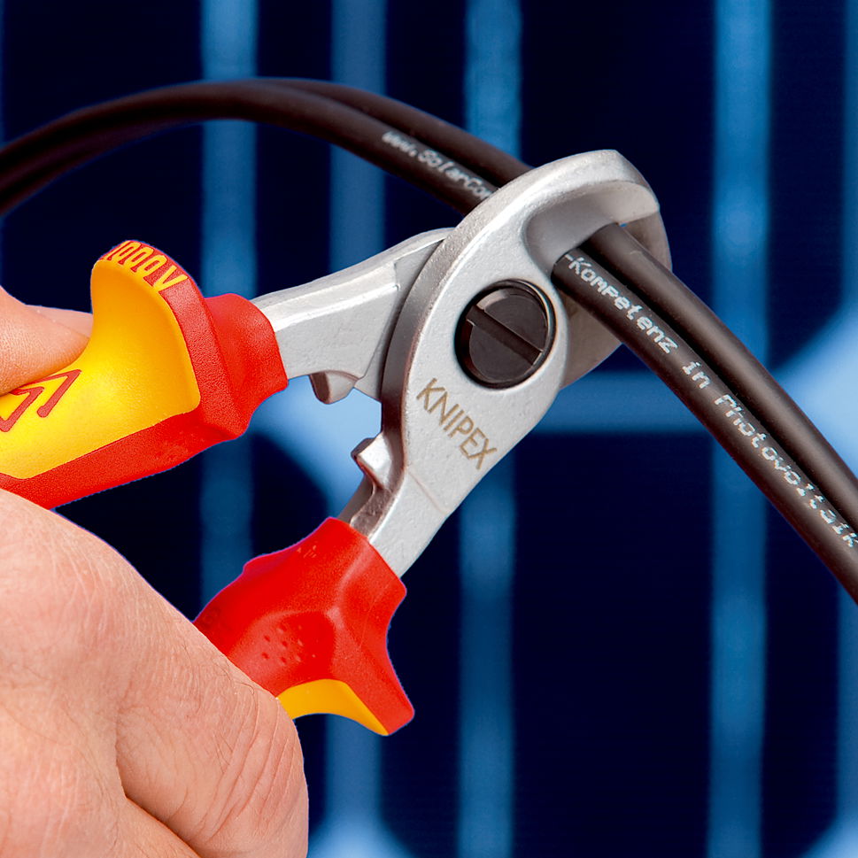 KNIPEX 95 16 165 SB Cable Shears insulated with multi-component grips, VDE-tested chrome-plated 165 mm – Image 3 of 5