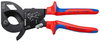 KNIPEX 95 31 250 Cable Cutter (ratchet action) with multi-component handles black atramentized 250 mm