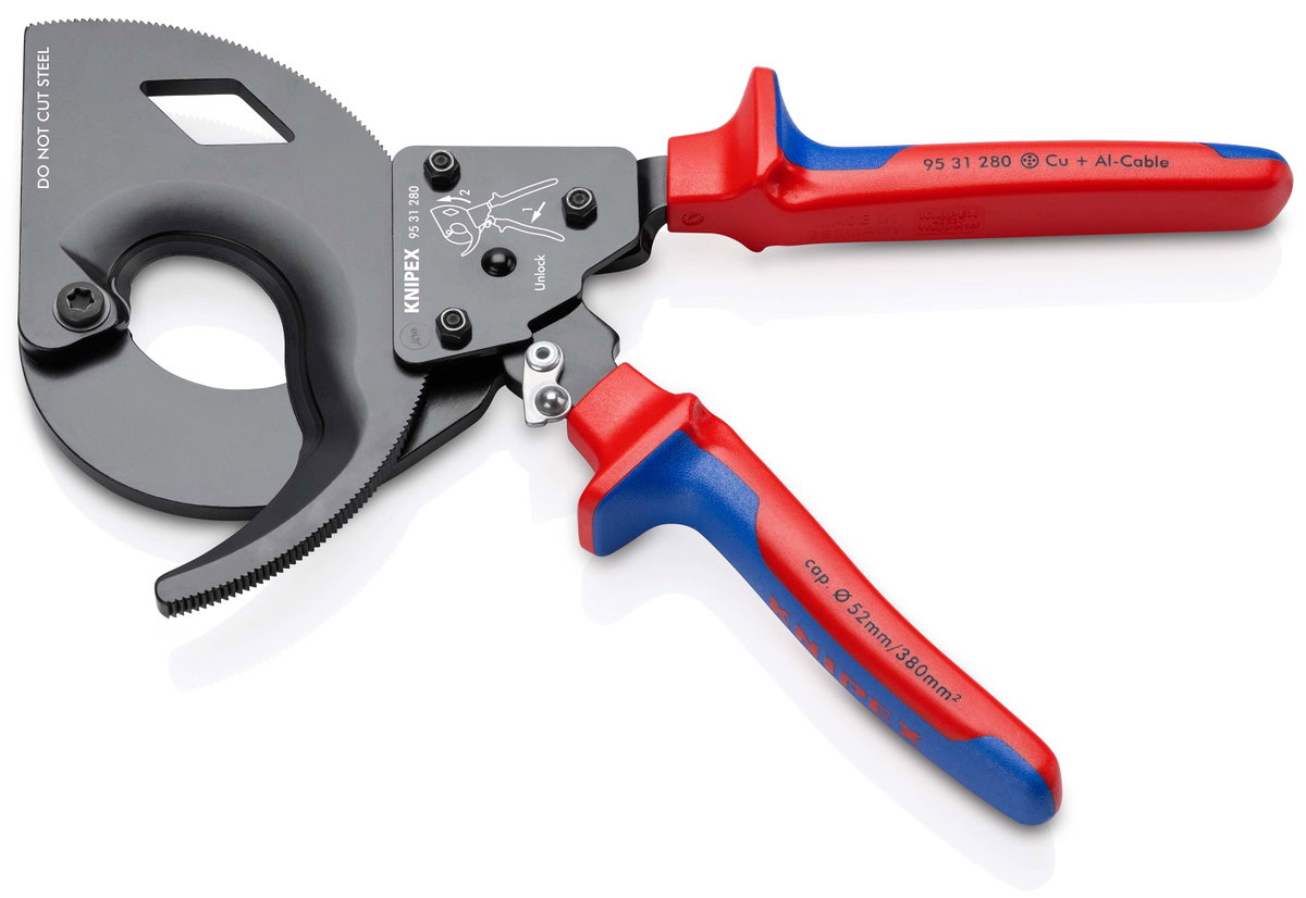 KNIPEX 95 31 280 Cable Cutter (ratchet action) with multi-component handles black atramentized 280 mm – Image 2 of 5