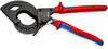 KNIPEX 95 32 320 Cable Cutter (ratchet principle, 3-stage) with multi-component grips black atramentized 320 mm