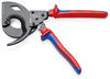 KNIPEX 95 32 320 Cable Cutter (ratchet principle, 3-stage) with multi-component handles black atramentized 320 mm