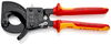 KNIPEX 95 36 250 Cable Cutter (ratchet action) insulated with multi-component grips, VDE-tested black lacquered 250 mm (self-service card/blister)