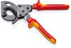 KNIPEX 95 36 250 Cable Cutter (ratchet action) insulated with multi-component grips, VDE-tested black atramentized 250 mm