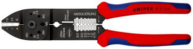 KNIPEX 97 21 215 Crimping Pliers with multi-component grips black lacquered 230 mm