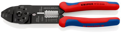 KNIPEX 97 21 215 B SB Crimping Pliers with multi-component grips black lacquered 230 mm (self-service card/blister)