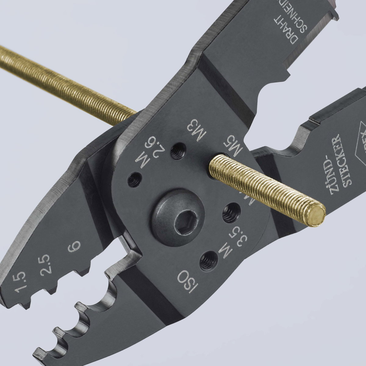KNIPEX 97 21 215 C Crimping Pliers with multi-component handles black lacquered 230 mm – Image 4 of 5