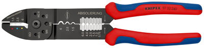 KNIPEX 97 32 240 Crimping Pliers with multi-component grips black lacquered 240 mm