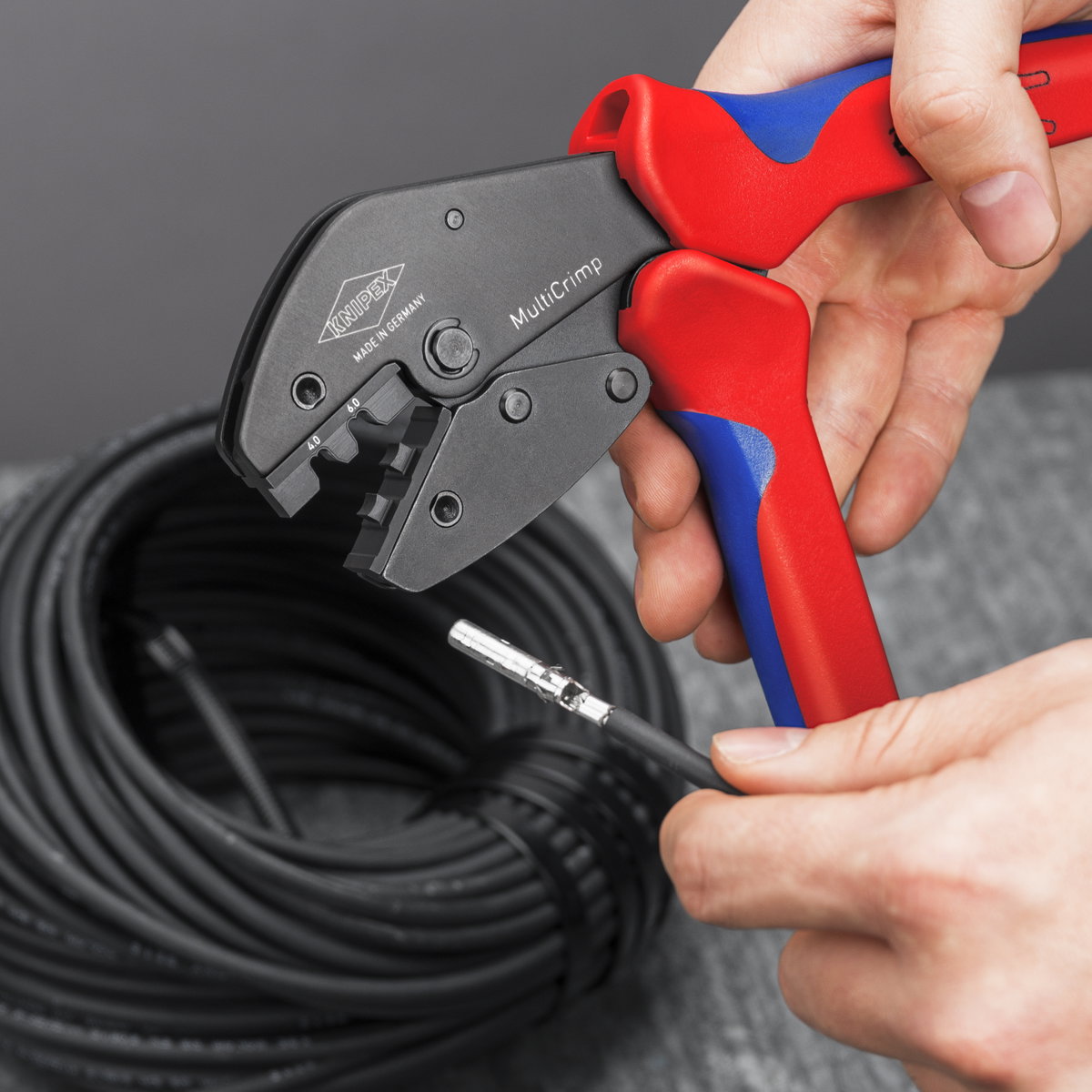 KNIPEX 97 33 03 MultiCrimp® Crimping Pliers with changer magazine with multi-component handles burnished 250 mm – Image 5 of 6