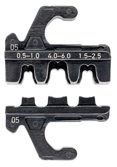 KNIPEX 97 39 05 Crimping die for non-insulated open plug type connectors (plug width 4.8 + 6.3 mm)