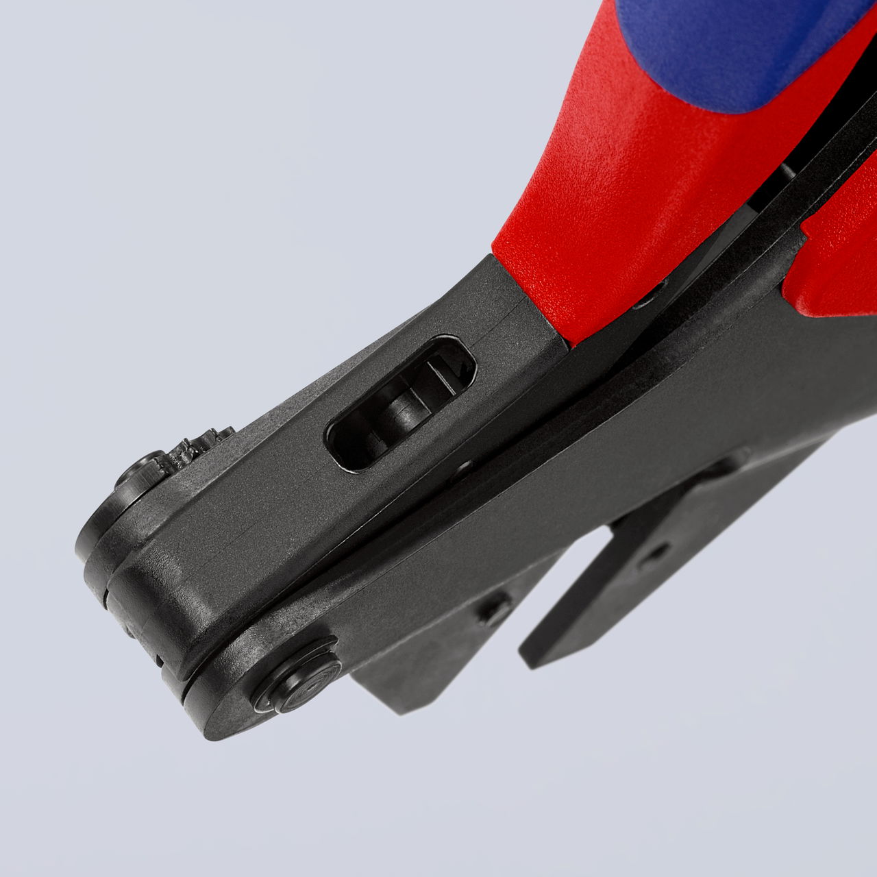KNIPEX 97 43 05 Crimp System Pliers for non-insulated, open plug type connectors with multi-component handles burnished 200 mm – Image 2 of 3