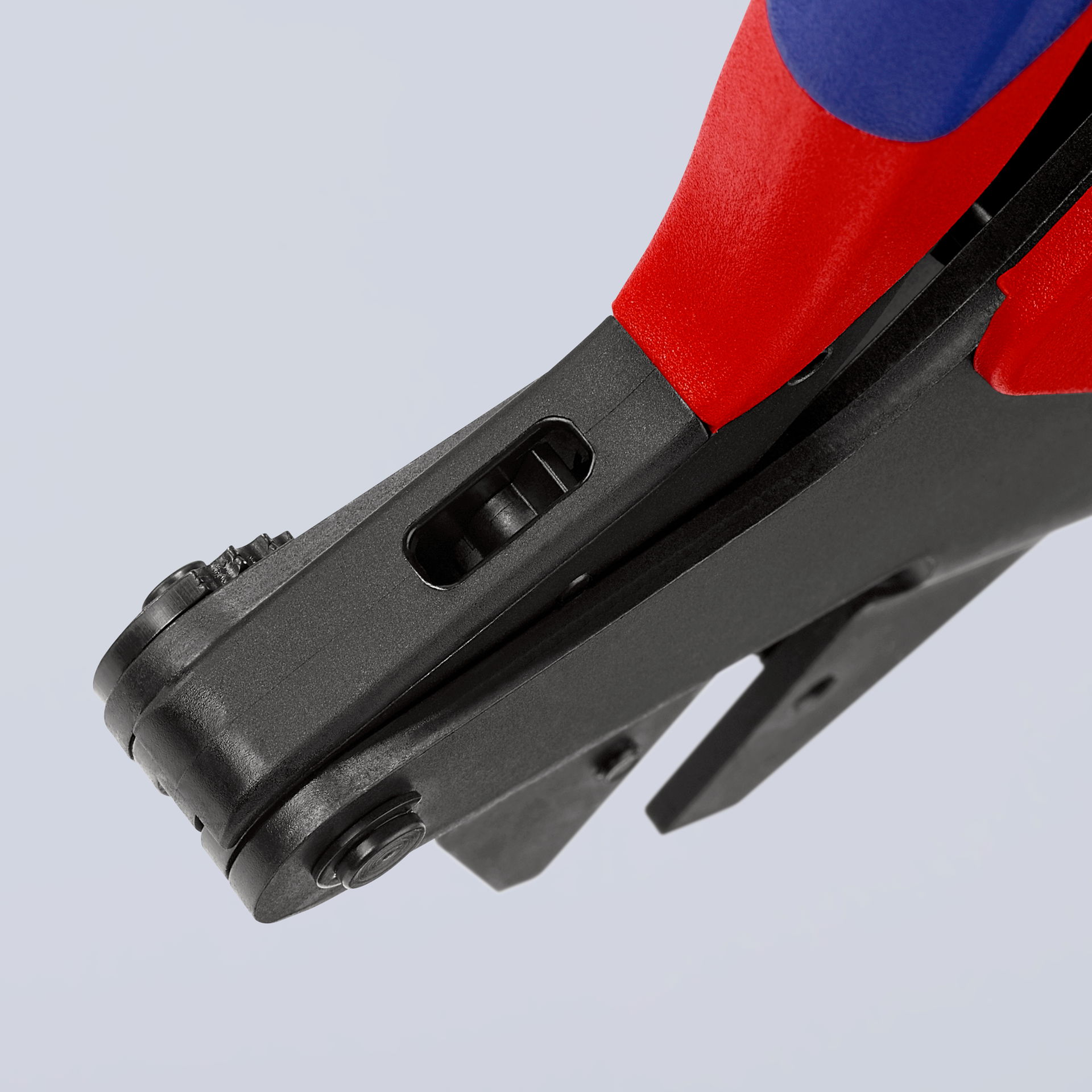 KNIPEX 97 43 05 Crimp System Pliers for non-insulated, open plug type connectors with multi-component handles burnished 200 mm – Image 2 of 3