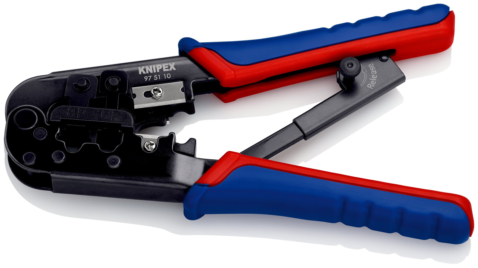 KNIPEX 97 51 10 SB Crimping Pliers for Western plugs with multi-component handles burnished 190 mm – Image 2 of 5