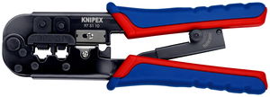 KNIPEX 97 51 10 Crimping Pliers for Western plugs with multi-component grips burnished 190 mm