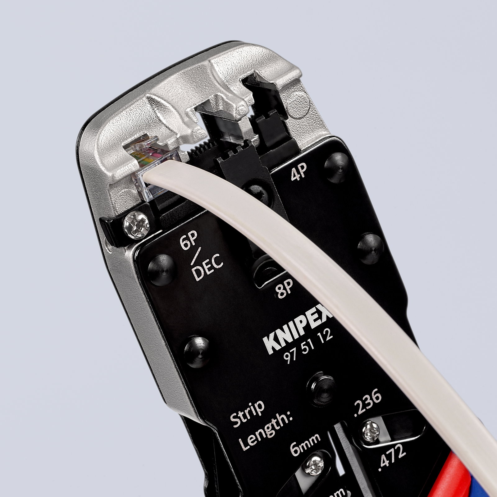 KNIPEX 97 51 12 Crimping Pliers for Western plugs with multi-component handles burnished 200 mm – Image 3 of 5
