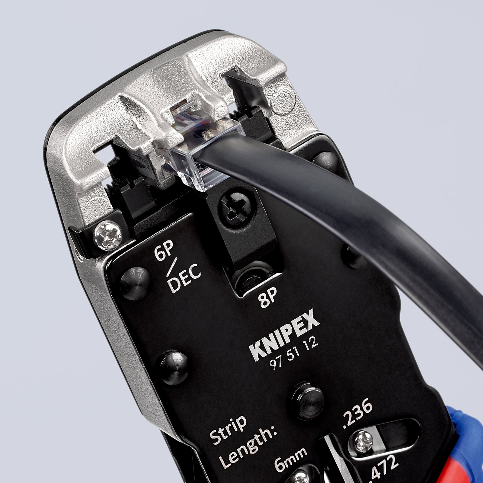 KNIPEX 97 51 12 Crimping Pliers for Western plugs with multi-component handles burnished 200 mm – Image 4 of 5