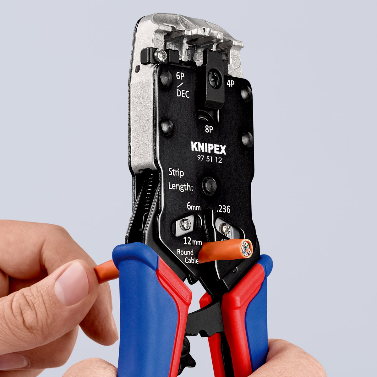 KNIPEX 97 51 12 Crimping Pliers for Western plugs with multi-component handles burnished 200 mm – Image 5 of 5